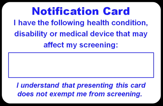 Tsa Notification Card Printable